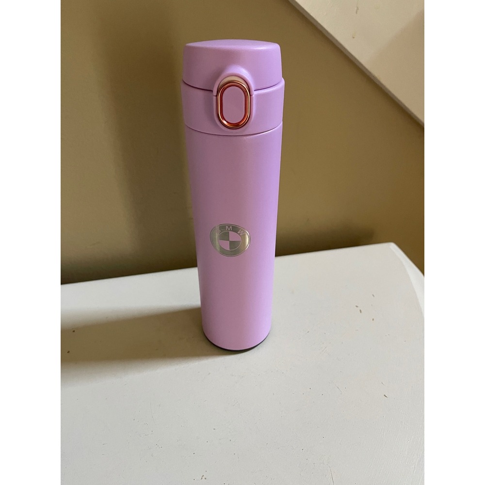BMW Stainless Steel Vacuum Mug Lavender Flip Top Travel Coffee Thermos Tumbler